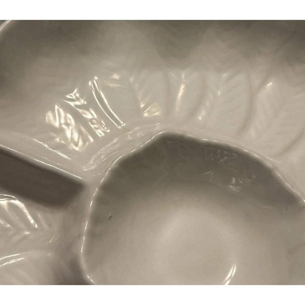 Vintage Japan Stoneware Chip Dip Platter 12